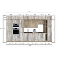 Bucatarie ZONE B COMBI 420 FRONT PAL K002 / decor K084 Bucatarie ZONE B COMBI 420 FRONT PAL K002 / decor K084